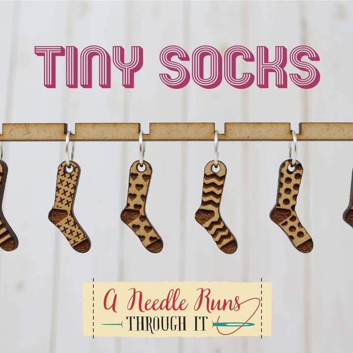 Tiny Socks - Stitch Markers (set of 6) for wholesale by A Needle Runs Through It