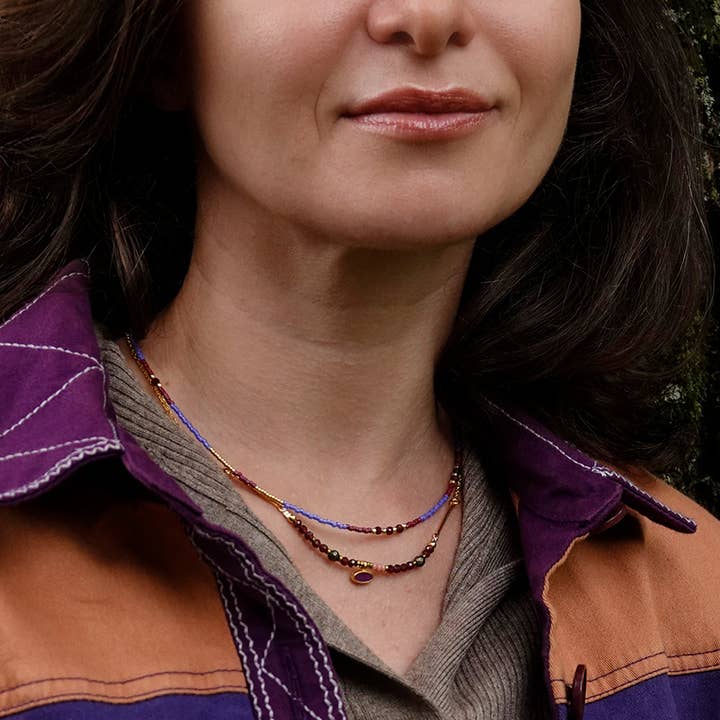 Kettinkjes met kraaltjes en semi precious Stones voor wholesale door Jazu Jewellery