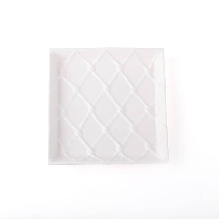 8 Oak Lane - Wholesale Napkin holder - White Textured Beverage Napkin Tray2