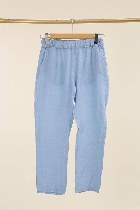 NAÏS PARIS - Wholesale Pants - Women's - Straight elasticated trousers with back pockets, 100% linen10