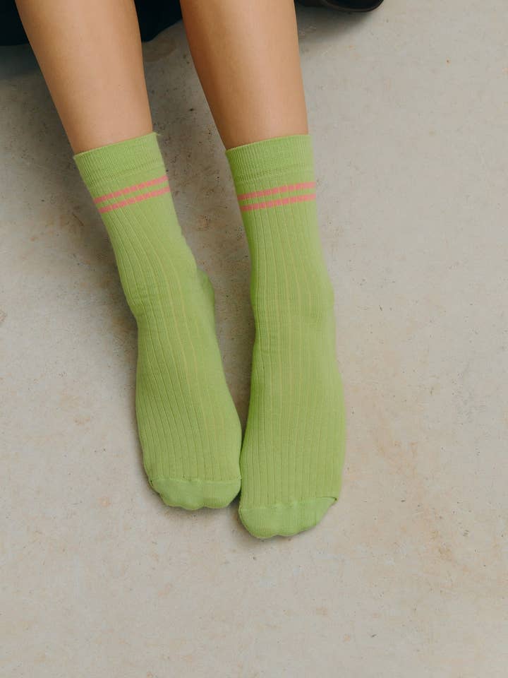 Grønstribede sokker for engroshandel hos Jutelaune