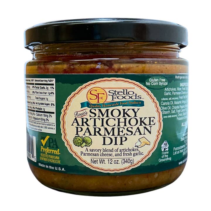 Stello Foods - Rosie's Smokey Artichoke Parmesan Dip 12 oz for wholesale by Stello Foods, Inc.