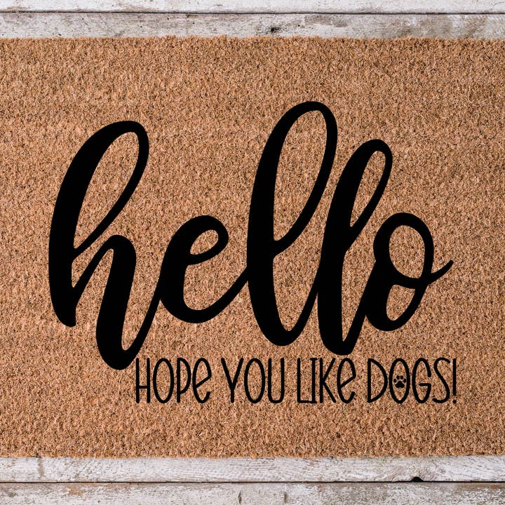 Hallo hoop dat je van hondenhaar houdt - Grappige hondendeurmat - 30x18" C voor wholesale door DecoExchange