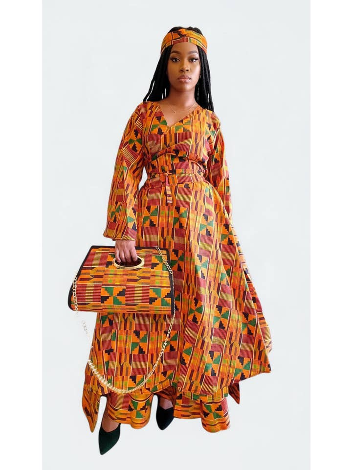 India Batik - Wholesale Dress - Women's - 3pcs Set Maxi Skirt Pocketbook wrap Dress C1