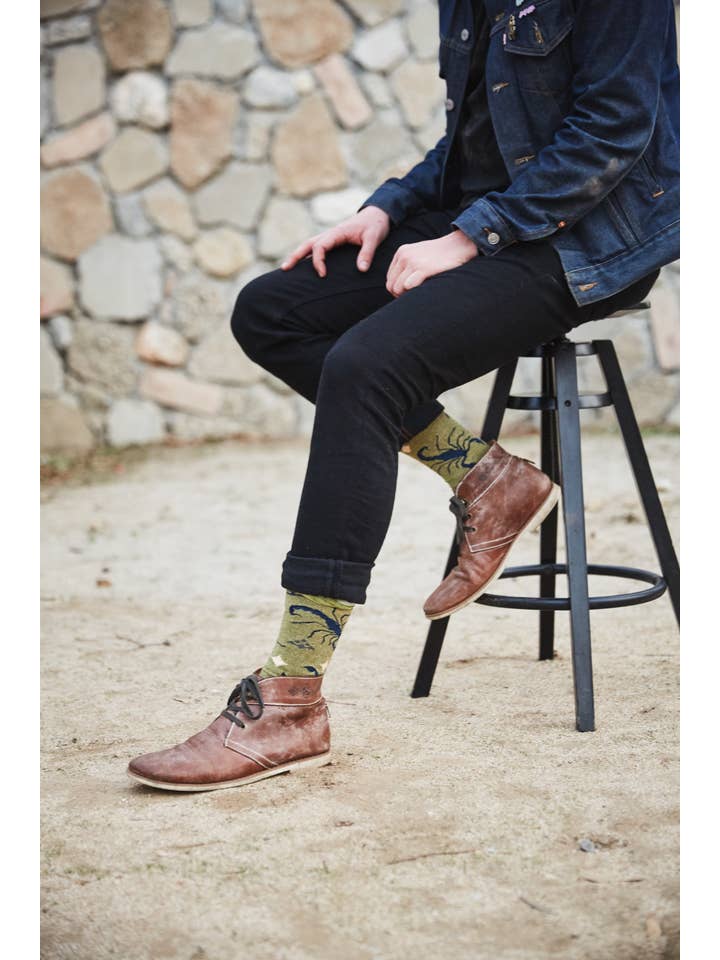 Oooh Yeah/Sock It Up/Oooh Geez Slippers - Wholesale Socks - Men's - Scorpion Bite | Men's Premium Cotton Crew Socks1