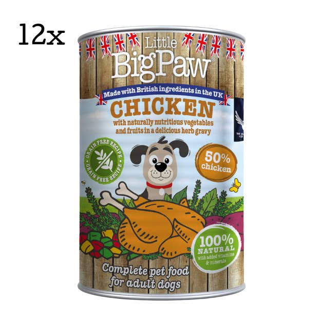 Chicken with Green Beans, Mixed Peppers and Sweet Potato in a Rich Herb Gravy 390g for wholesale by Little BigPaw