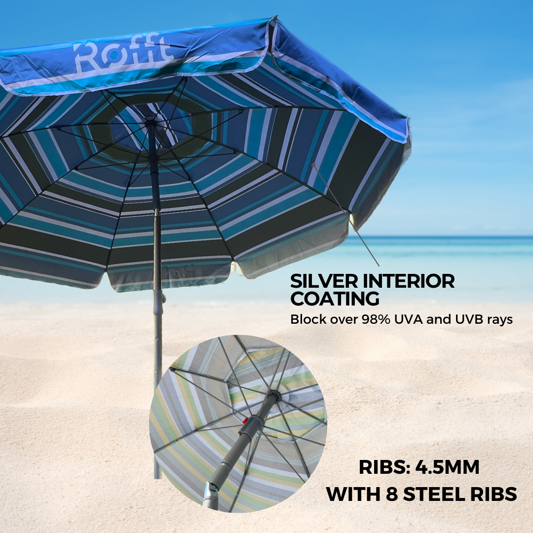 ROFFT USA LLC - Vendita all'ingrosso Ombrellone da spiaggia - Ombrellone da Spiaggia ROFFT 2 m in acciaio e alluminio resistente38
