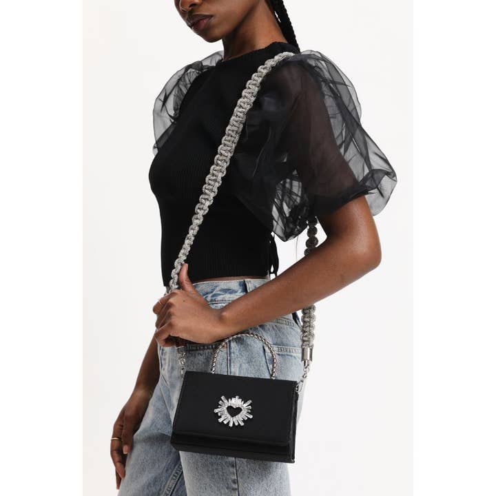 Silver Dazzling Dreams Crystal Rhinestone Bag Shoulder Strap for wholesale on Faire