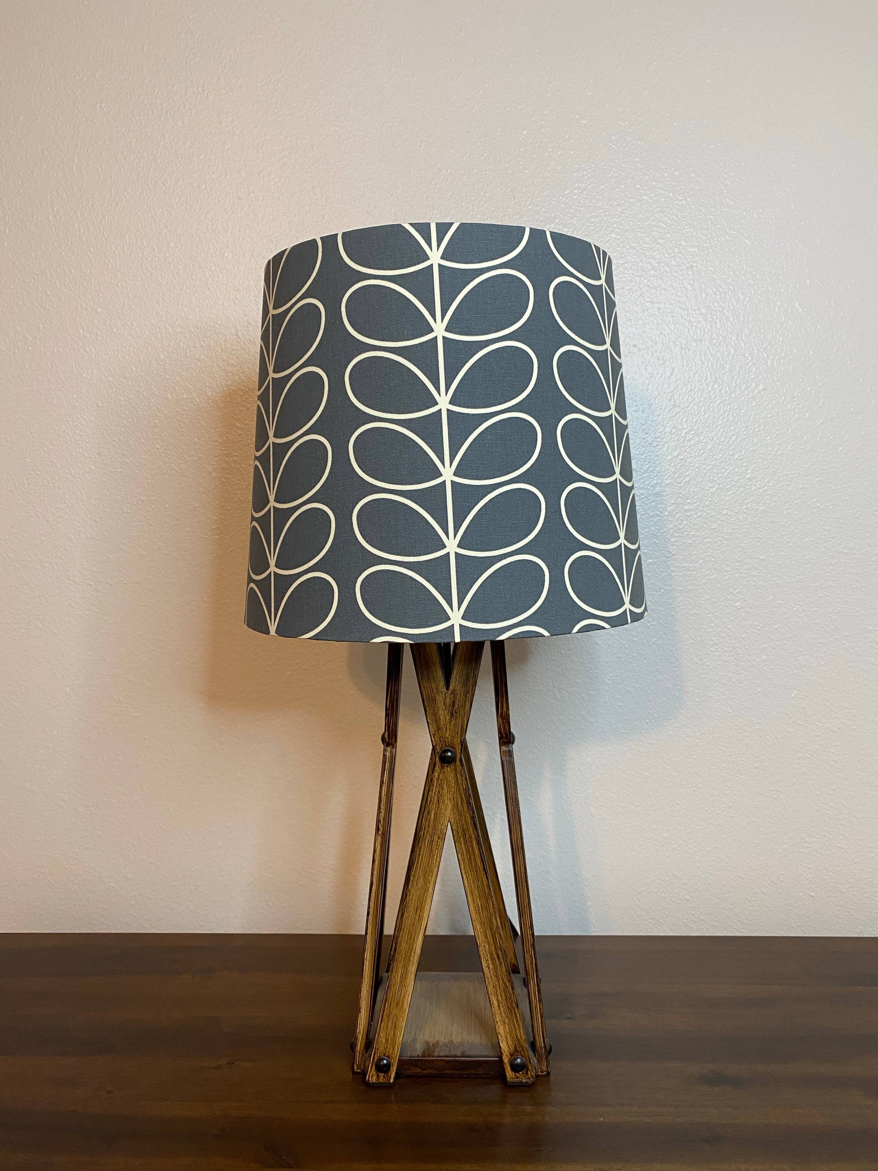 LouSeal Handmade Lampshades - Wholesale Lamp Shade - Orla Kiely Linear Stem Cool Grey Handmade Lampshade13