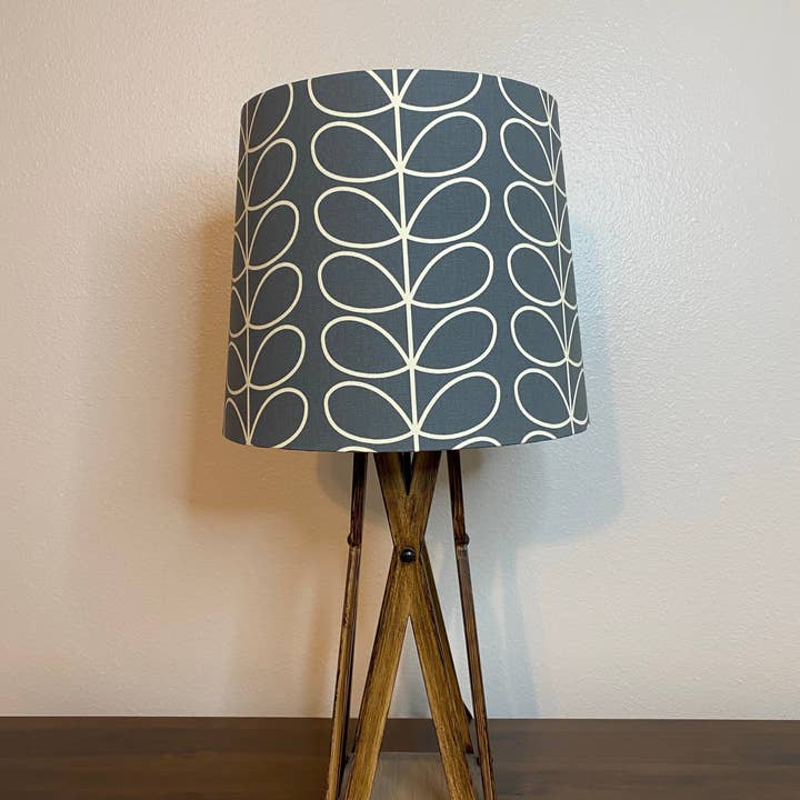 LouSeal Handmade Lampshades - Wholesale Lamp Shade - Orla Kiely Linear Stem Cool Grey Handmade Lampshade13