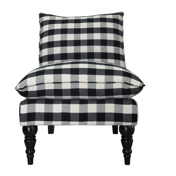 Seat4uhome - Wholesale Chair - Sasha Slipper Chair in Black White Buffalo Check Plaid Uphol0
