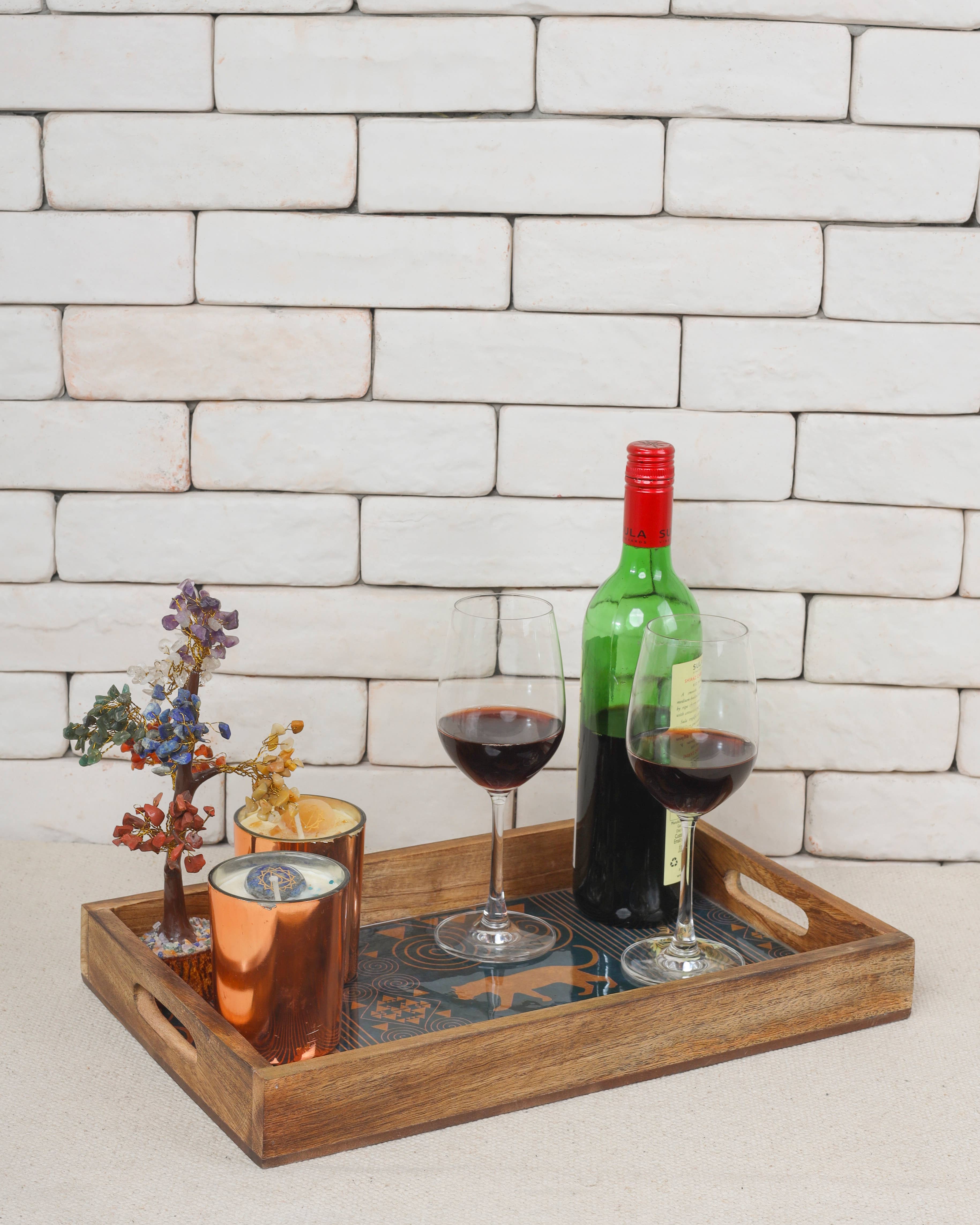 Tiramisu - Venta al por mayor Bandejas decorativas - Bandejas decorativas de resina y madera Safari Lion (juego de 3)4