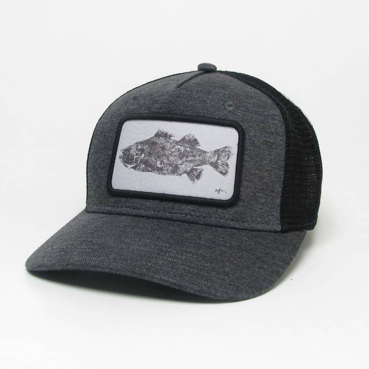 B & W randig bas Roadie Trucker hatt i svart/svart för wholesale av Aisling