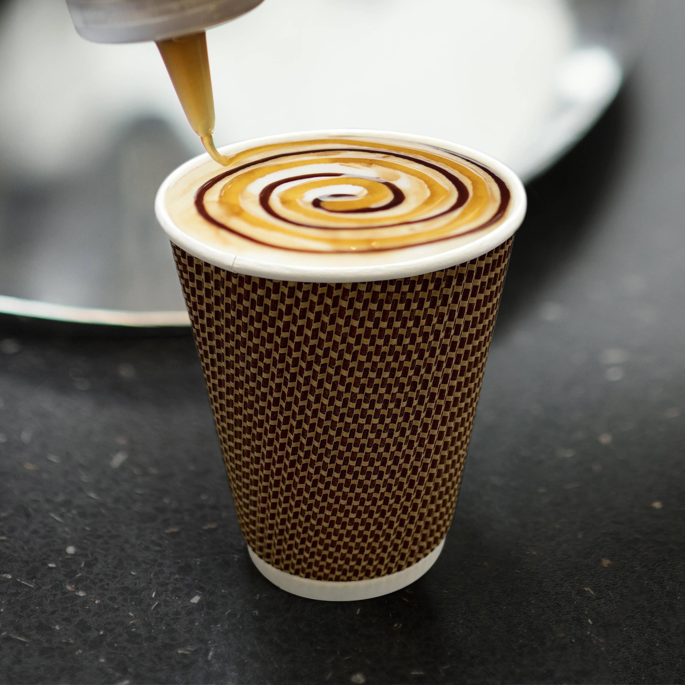 Three Leaf Products – wholesale Engångskopp – Trebladiga 12 oz. pappersmuggar för varma drycker, (Premium) 500 st.5