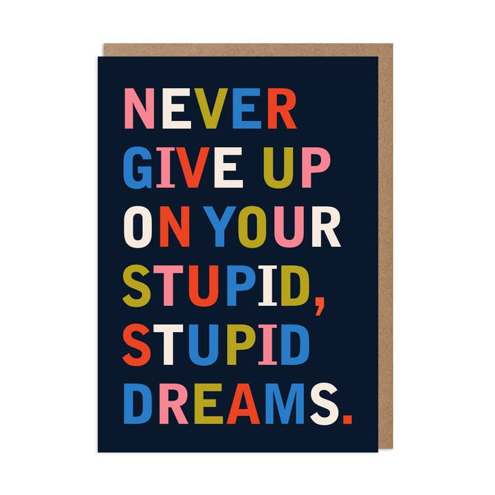 Funny Encouragement Card – Stupid Dreams for wholesale by Betiobca
