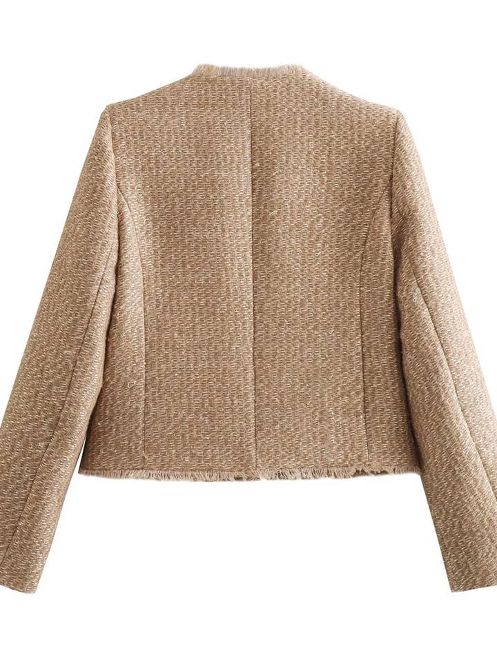 Rosa Clothing - Wholesale Jacket - Women's - Elegant Vintage Pocket Cropped Jacket
