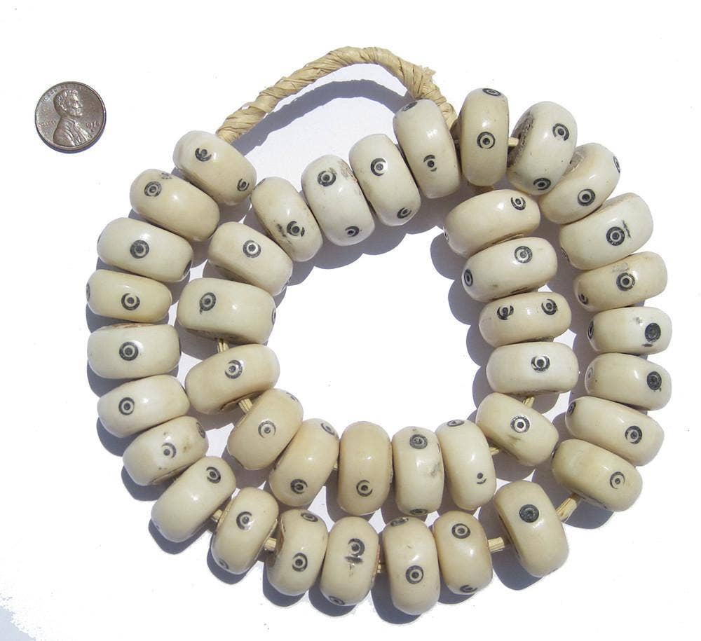 The Bead Chest - Wholesale Beads - Large Eye Design White Bone Beads0