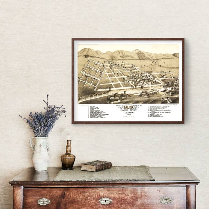 Ted's Vintage Art - Wholesale Map - Vintage Map of Salida, Colorado 18821