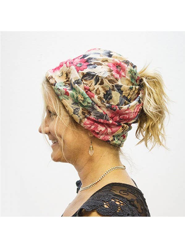 Ponytail Beanie Multi-Functional Hairband - 5% Elastane Mix for wholesale by Suzie Q USA