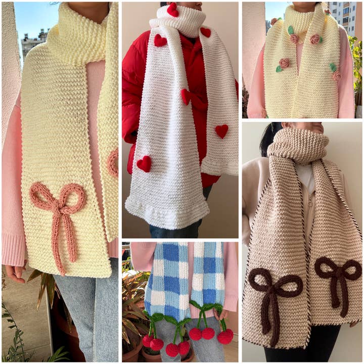 Bufanda de ganchillo, bufanda con flores en 3D, chal de ganchillo grueso para venta al por mayor de youngpee