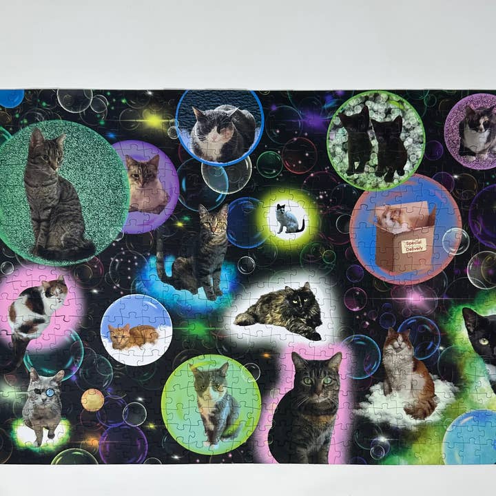 Mimsybird Puzzles – wholesale Puzzle – Adult – Bubble Cats 500-piece Premium Jigsaw Puzzle1
