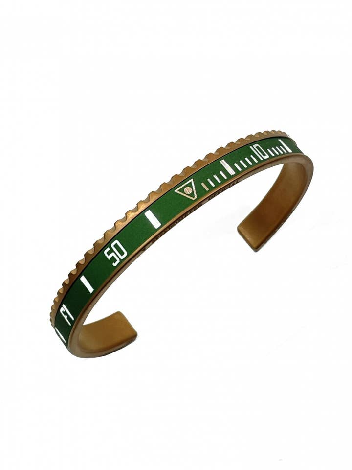 PVD BRONZE COLOR VINTAGE MATT BRACELET COLOR GREEN for wholesale by Speedometer Official