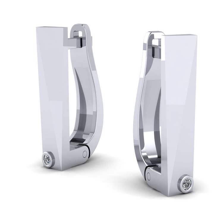 Flex Hoop Earring with Lab Grown Diamonds Sterling Silver for wholesale by Studio Cier