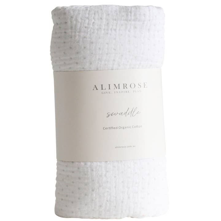 Alimrose - Wholesale Swaddle - Baby - Muslin Swaddle Grey Spot
