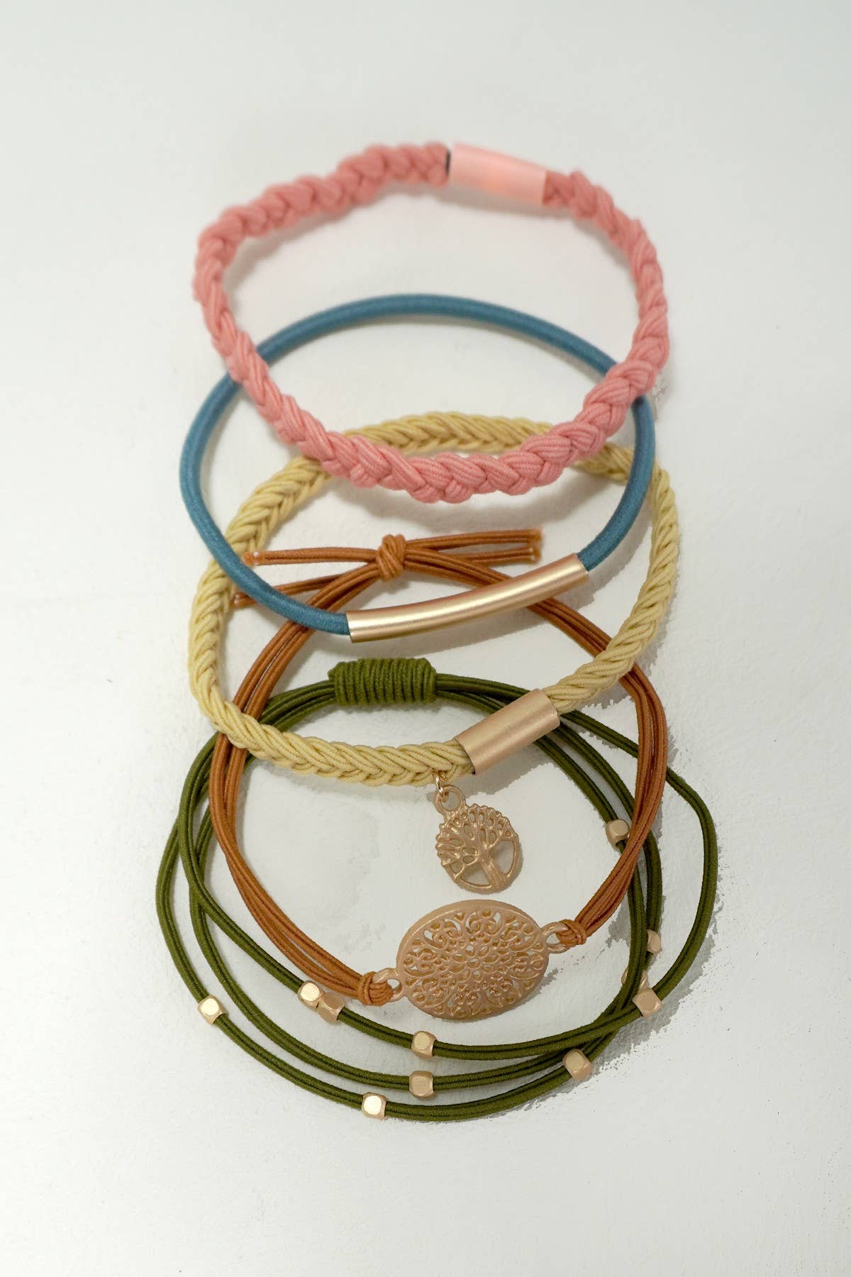 JOSSLYN by wall to wall - Vente Élastique à cheveux - Bracelet à nœud fonction double boho | Bracelet et élastiques à cheveux 40BH10010