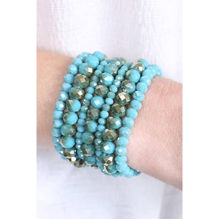 42POPS - Wholesale Jewelry Set - ._ SI-26323 MULTI-LAYER STACKABLE BEADED STRETCH BRACELET