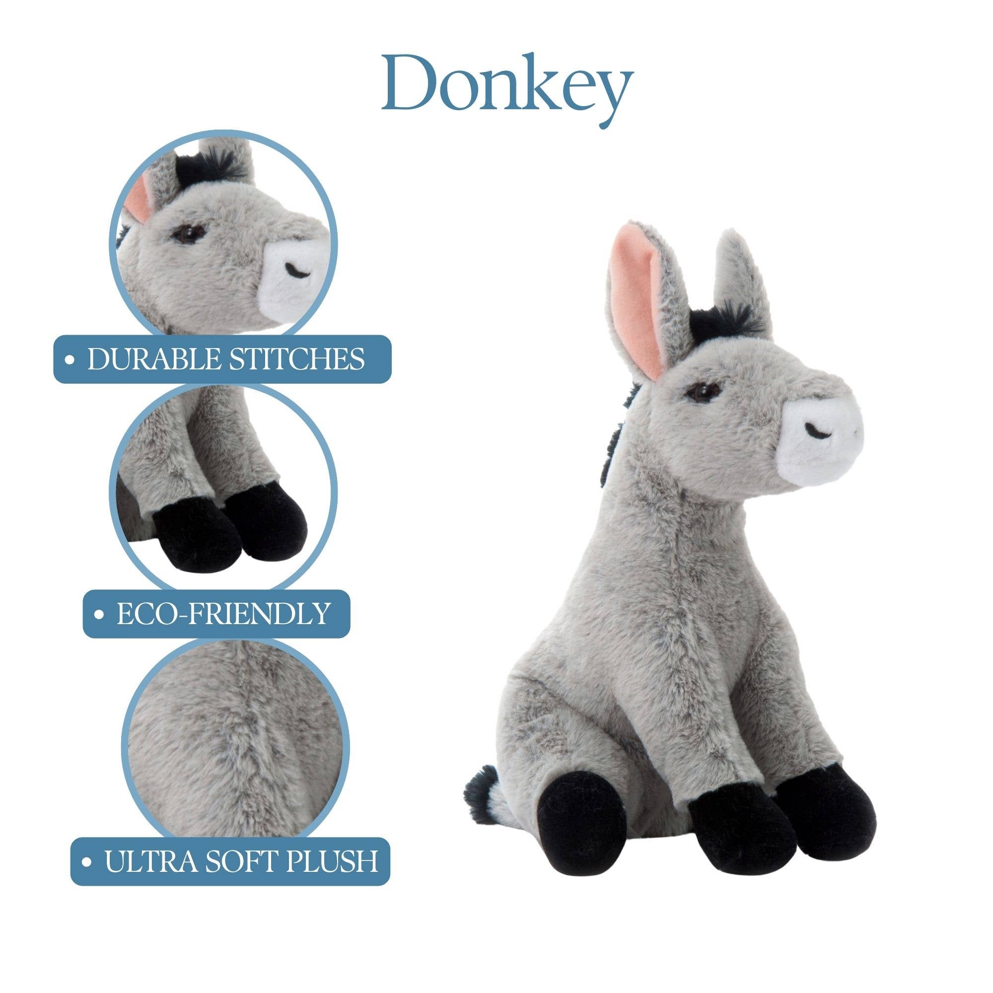 The Petting Zoo – wholesale Stuffed/plush toy – Kids & baby – 12" (28cm) Wild Onez Donkey Farm/Barnyard stuffed plush5