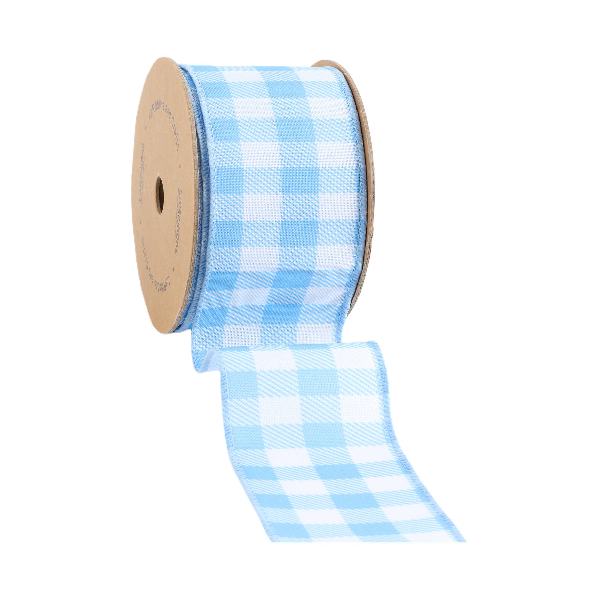 LA Ribbons Wholesale - Wholesale Ribbon - Gift Wrapping - 2 1/2" Wired Ribbon | White/Spring Gingham | 10 Yard Roll |2