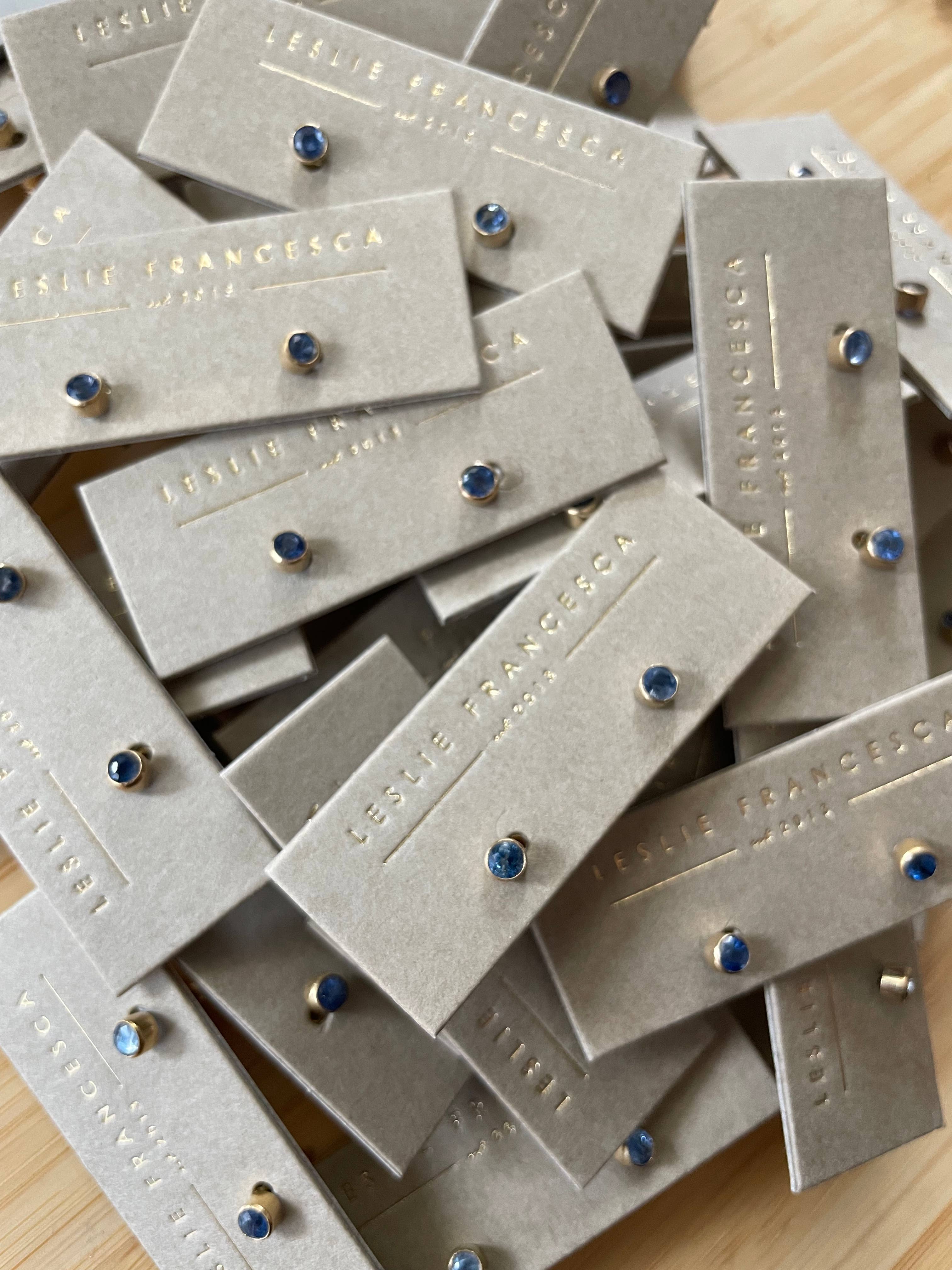 Leslie Francesca Designs - Wholesale Stud/Post Earrings - Bitsy Sapphire studs1