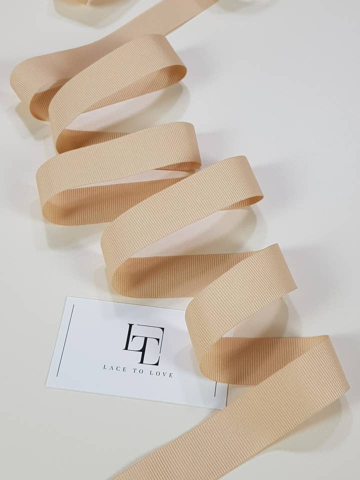 Beige Grosgrain Ribbon & Hair Bow Supplies for wholesale by Lace To Love