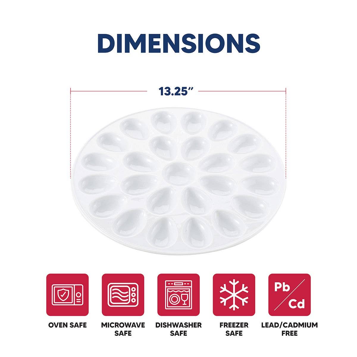 HIC - Harold Import Co. - Wholesale Kitchen Tool/Gadget - HIC Kitchen Deviled Egg Dish, 13.25in1