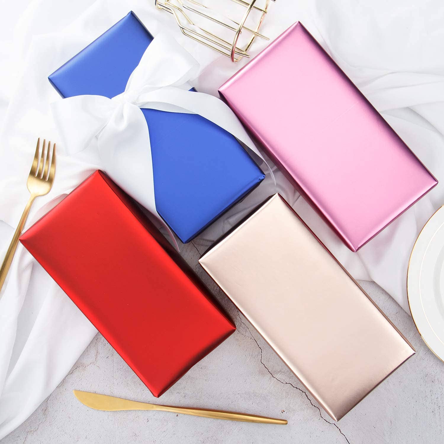 LA Ribbons Wholesale - Wholesale Wrapping Paper Roll - 30" x 417' Wrapping Paper Half Ream | Matte Rose Gold8