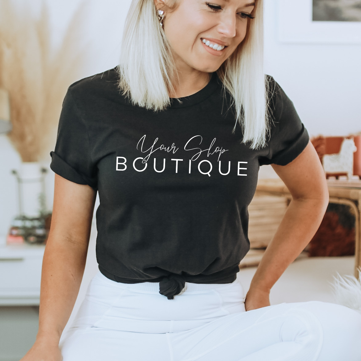 Custom Shop Name or Text Personalized Boutique Logo T-Shirt for wholesale on Faire2