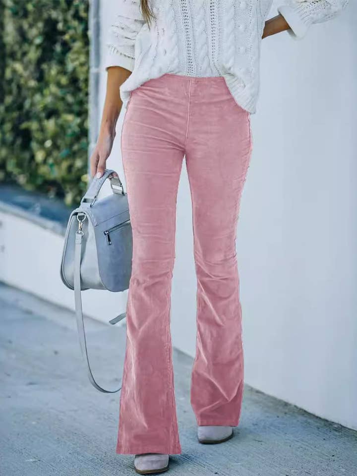 EmberLoom - Wholesale Pants - Women's - Women's Slim Fit High-Waist Bootcut Corduroy Pants3