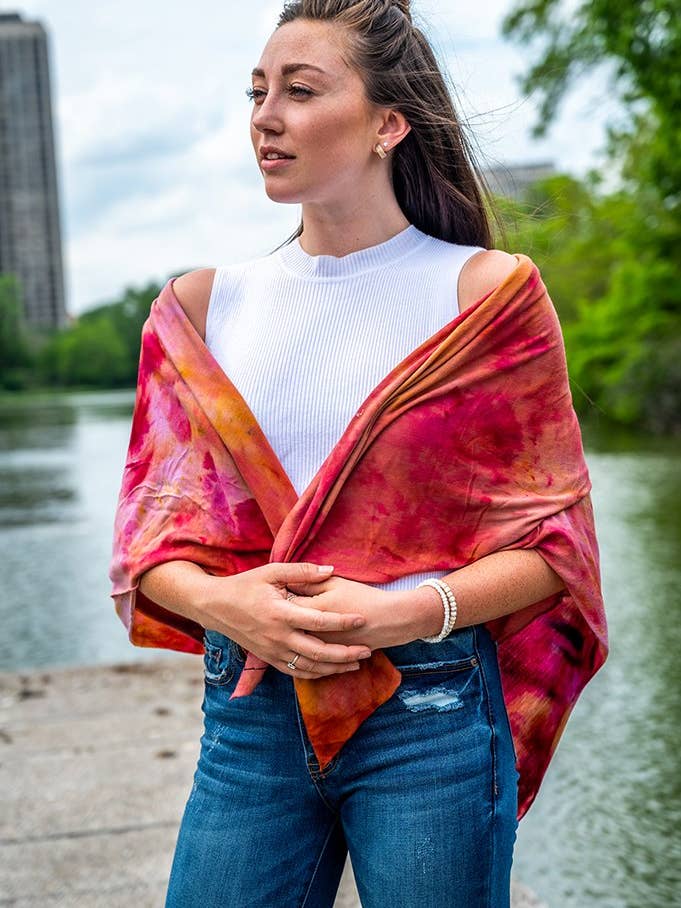 Jersey bomuldssvøb i rød pink for engroshandel hos Heather Rose