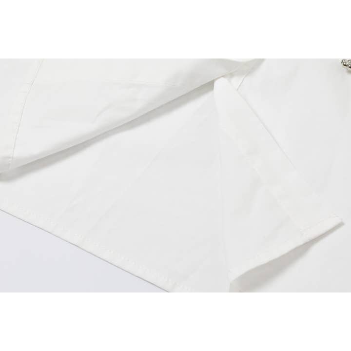 White Bow Accent button Down Shirt for wholesale on Faire5