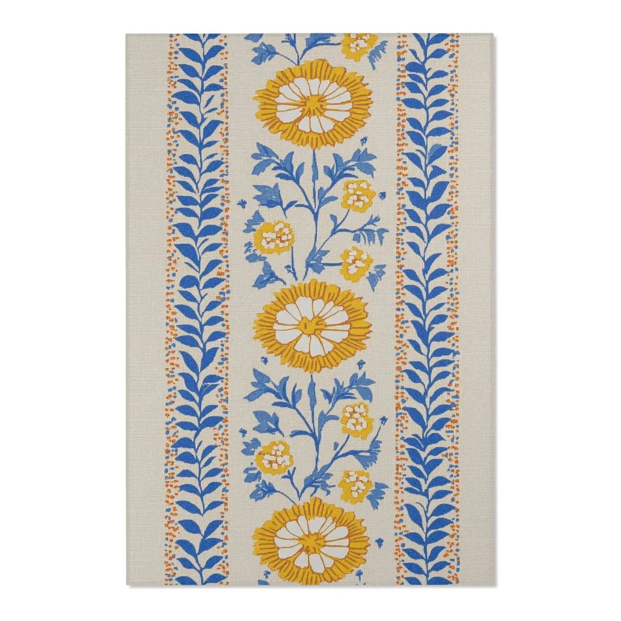 Maia Homes - Wholesale Area Rug - Marigold Stripes – Folk Floral Accent Rug3