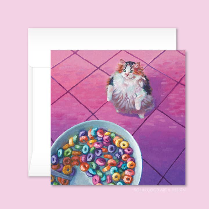 Tarjeta de Gato en Bucle para venta al por mayor de Robin Good Art & Design