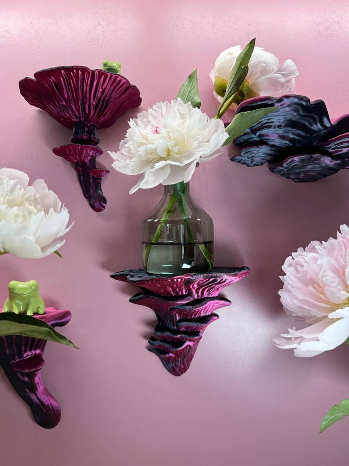 Set de estantería de pared de hongos de 5 piezas + estante gratis para venta al por mayor de Roomberry