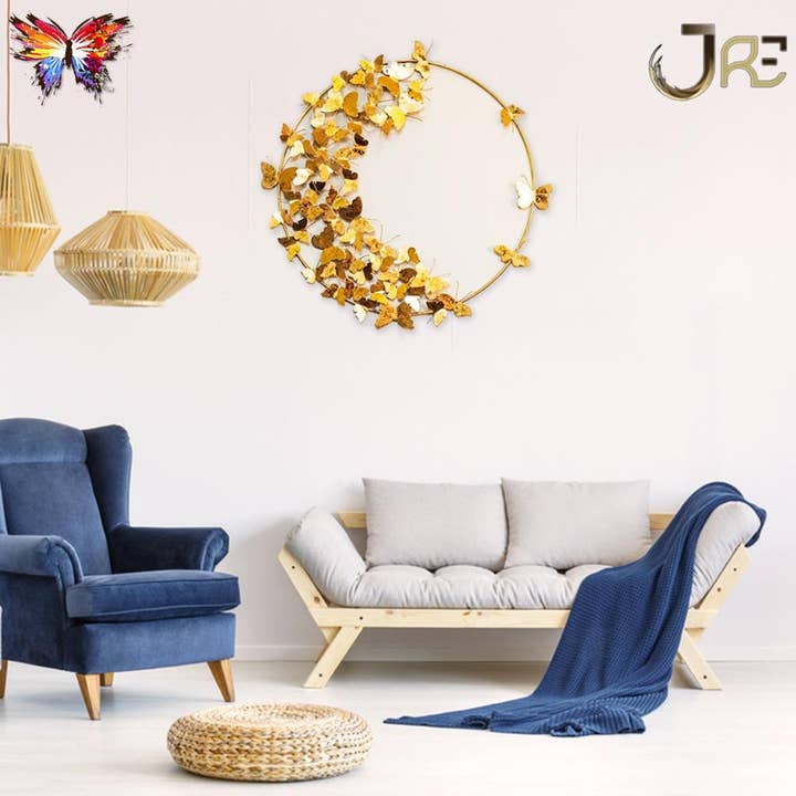 Gold Butterfly Wall Decor, Gold Wall Art, Gold Metal Art for wholesale by JRE Home Decor
