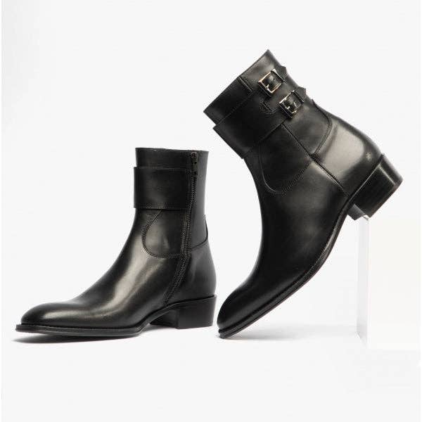Club Cubano - Wholesale Chelsea Boots - Men's - Club Cubano ANFIBIO Mens Leather Cuban Heel Boots Black