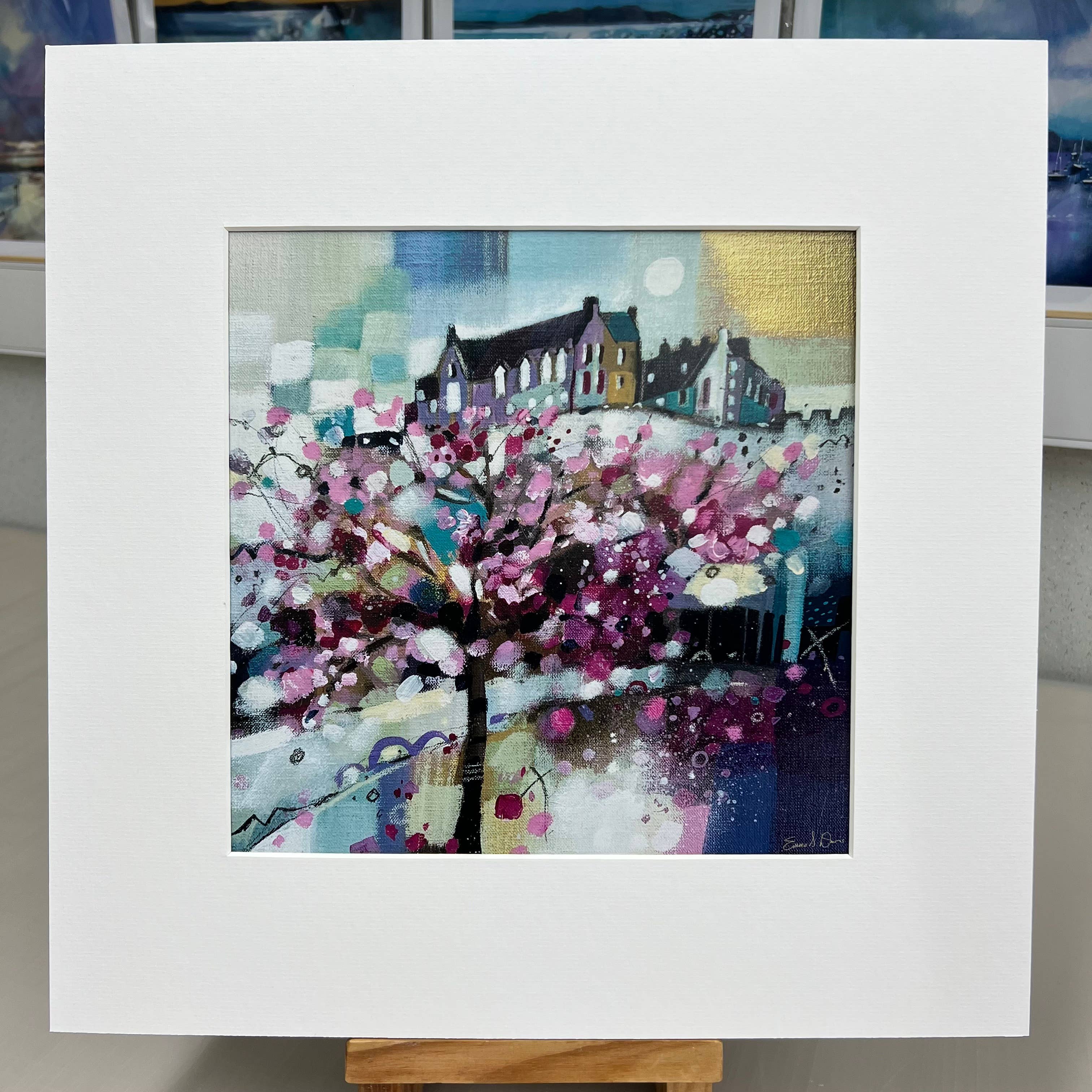 Emma S Davis Artist – Impressão artística por atacado – 'Flores na Princes Street, Edimburgo' - Impressão de Edição Aberta1