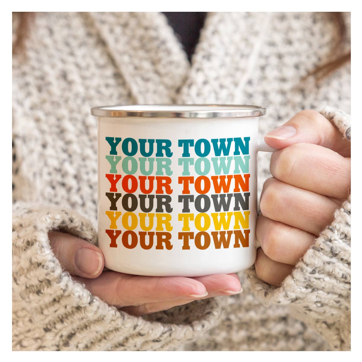 Rock Scissor Paper - Wholesale Coffee Mug - Personalized City Camp Mug - Supergraphics Repeat Name Drop8