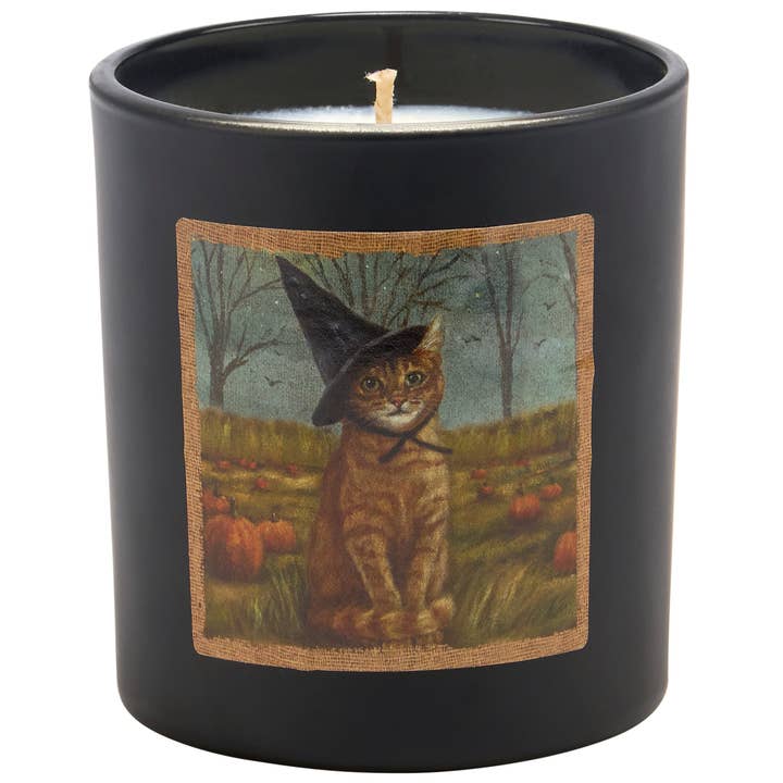 Primitives by Kathy - Wholesale Jar/Filled Candle - Cat As A Witch Candle1