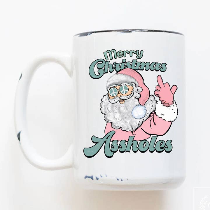Santa Christmas Mug Stocking Stuffer, Funny Swear Mugs for wholesale by Pink Sunday Edit