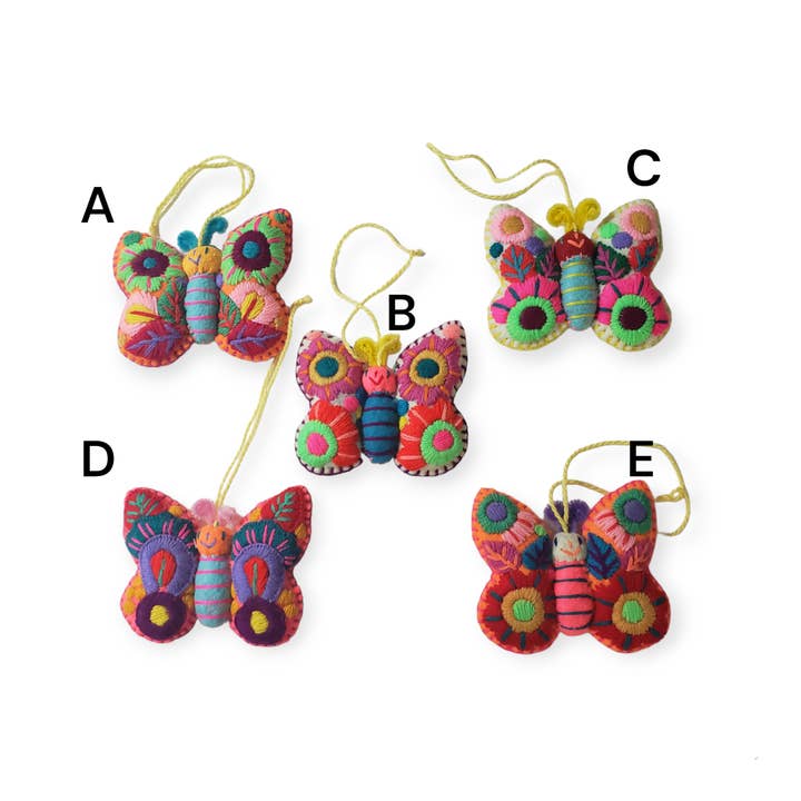 The Little Pueblo - Wholesale Ornament - Butterfly Animalito Chiapas Mexico